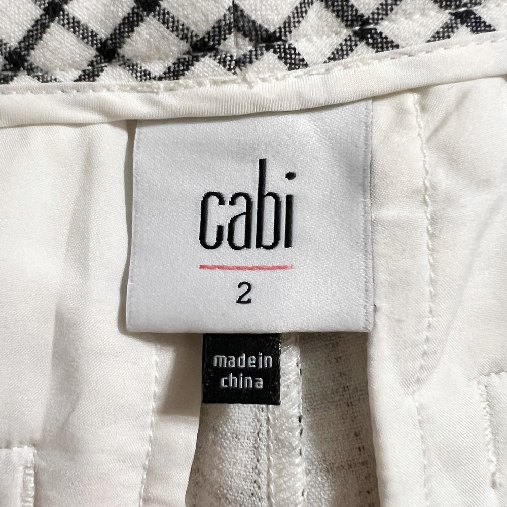 Cabi Windowpane Plaid Trousers Black White 3203 Size 2 - Picture 12 of 13